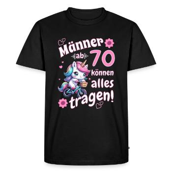 Hommes à partir de 70 ans Homme 70 dictons amusants - T-shirt Premium bio Homme - noir - Devant - Nico (187cm)