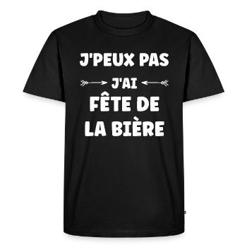 Fête de la Bière - T-shirt Premium bio Homme - noir - Devant - Nico (187cm)