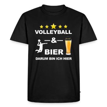 Volleyball beer drinking saying white - Men's Premium Organic T-Shirt - black - Front - Nico (187cm)