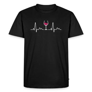 Cadeau de verre de vin vin rouge vin blanc - T-shirt Premium bio Homme - noir - Devant - Nico (187cm)