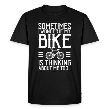 Sjove citater cykel gave ide - Herre Premium økologisk T-shirt - sort - Foran - Nico (187cm)