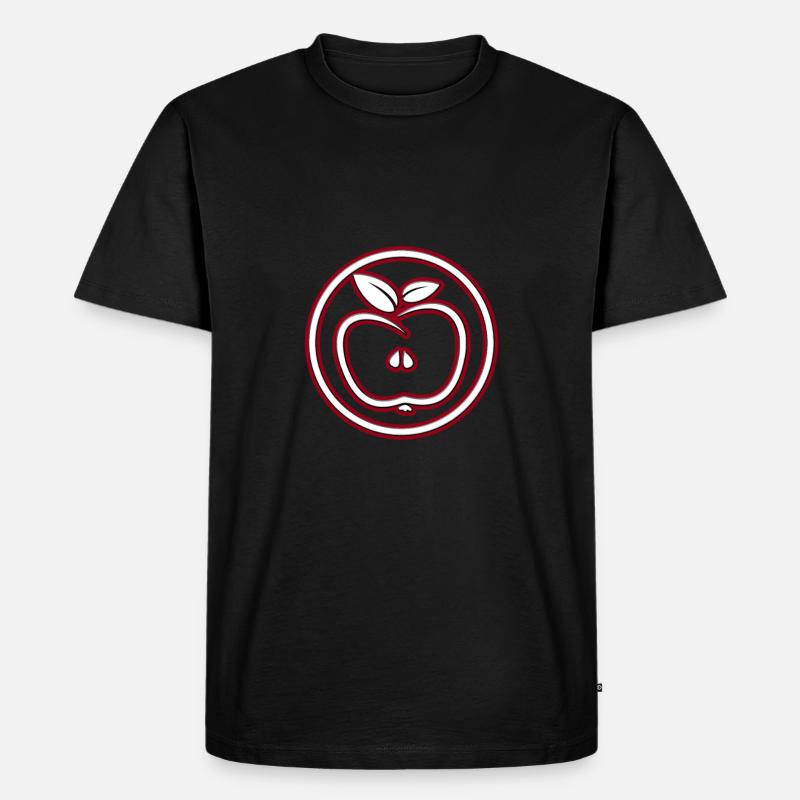 Apple - Apfel - Männer Premium Bio T-Shirt - Schwarz
