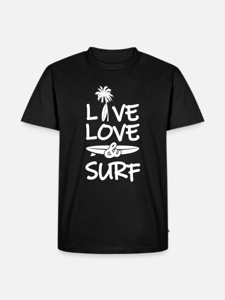 Surfing - Männer Premium Bio T-Shirt - Schwarz
