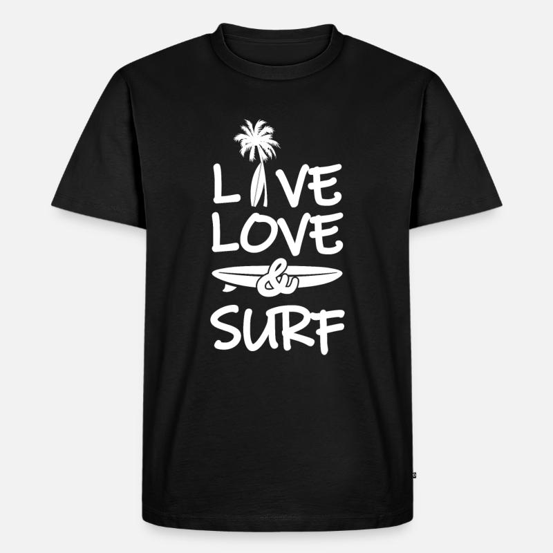 Surfing - Männer Premium Bio T-Shirt - Schwarz