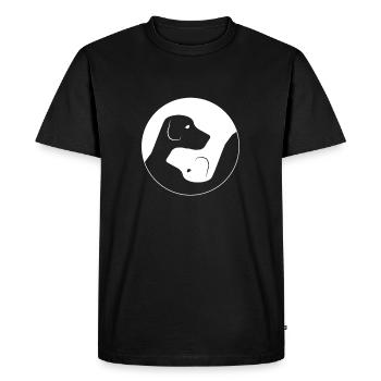 Yin Yang Chien Chien Noir Blanc Cadeau De La Vie - T-shirt Premium bio Homme - noir - Devant - Nico (187cm)