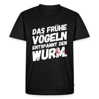 Lustige Witzige Sex Sprüche Wurm - Männer Premium Bio T-Shirt - Schwarz - Vorne - Nico (187cm)