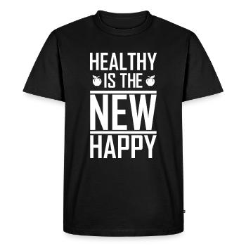 Végétalien en bonne santé - T-shirt Premium bio Homme - noir - Devant - Nico (187cm)
