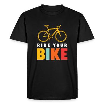 vélo - T-shirt Premium bio Homme - noir - Devant - Nico (187cm)