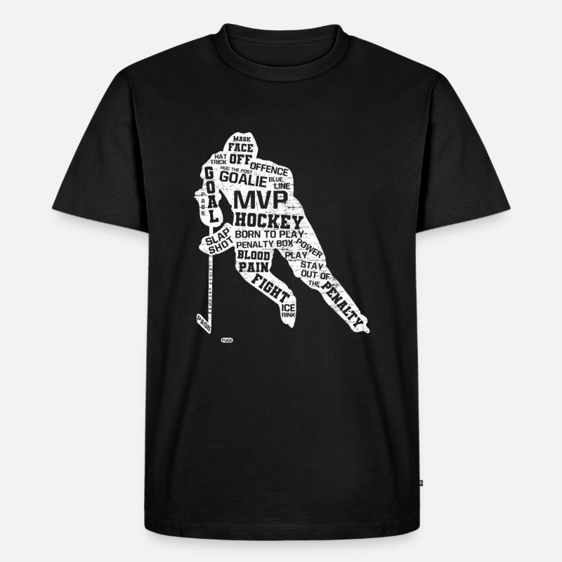 Eishockey - Männer Premium Bio T-Shirt - Schwarz