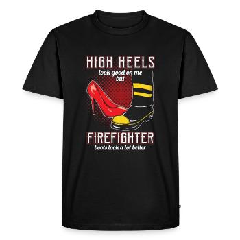 fire Department - Men's Premium Organic T-Shirt - black - Front - Nico (187cm)
