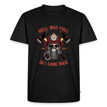fire Department - Men's Premium Organic T-Shirt - black - Front - Nico (187cm)