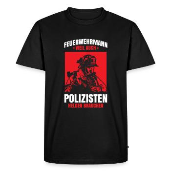 Feuerwehr - Männer Premium Bio T-Shirt - Schwarz - Vorne - Nico (187cm)