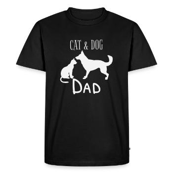 Chat et chien Sweet Heart Forever Love Gift - T-shirt Premium bio Homme - noir - Devant - Nico (187cm)
