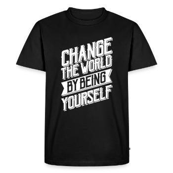 motivation - T-shirt Premium bio Homme - noir - Devant - Nico (187cm)