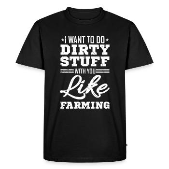Agriculteur agriculteur - T-shirt Premium bio Homme - noir - Devant - Nico (187cm)