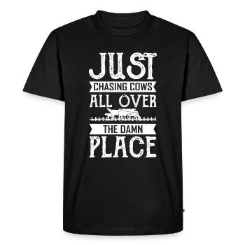 Farmer Farmer Farmer - Men's Premium Organic T-Shirt - black - Front - Nico (187cm)