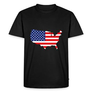 Carte des Etats-Unis - T-shirt Premium bio Homme - noir - Devant - Nico (187cm)