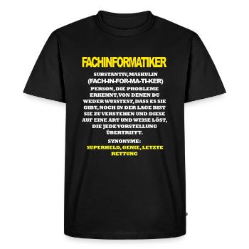 Informaticien spécialisé - T-shirt Premium bio Homme - noir - Devant - Nico (187cm)