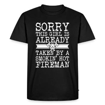 fire Department - Men's Premium Organic T-Shirt - black - Front - Nico (187cm)