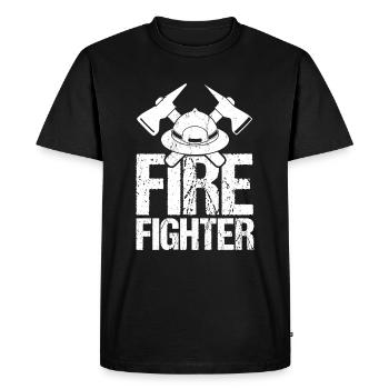 pompiers - T-shirt Premium bio Homme - noir - Devant - Nico (187cm)
