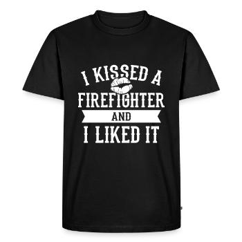fire Department - Men's Premium Organic T-Shirt - black - Front - Nico (187cm)