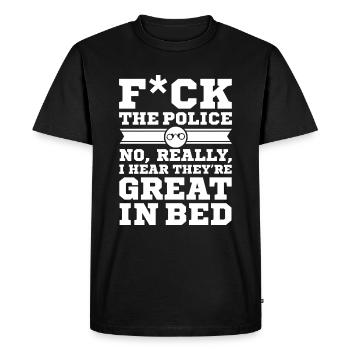 police - T-shirt Premium bio Homme - noir - Devant - Nico (187cm)