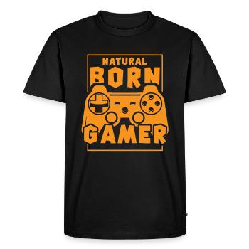 Joueur né naturel - T-shirt Premium bio Homme - noir - Devant - Nico (187cm)