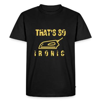 That's how Ironic irons - Men's Premium Organic T-Shirt - black - Front - Nico (187cm)