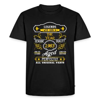 1983 Légende - T-shirt Premium bio Homme - noir - Devant - Nico (187cm)