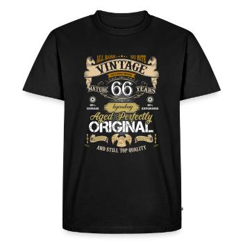 66 years - Men's Premium Organic T-Shirt - black - Front - Nico (187cm)