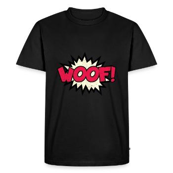 Woof! - Men's Premium Organic T-Shirt - black - Front - Nico (187cm)