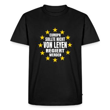 Europe Not Leaving Politics to the Leyen Satire - Men's Premium Organic T-Shirt - black - Front - Nico (187cm)