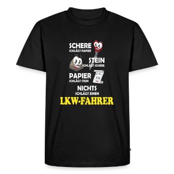 Chauffeur de camion - T-shirt Premium bio Homme - noir - Devant - Nico (187cm)