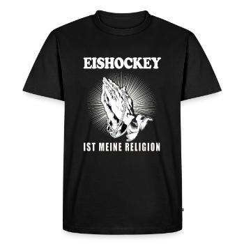 Hockey sur glace disant conception drôle - T-shirt Premium bio Homme - noir - Devant - Nico (187cm)