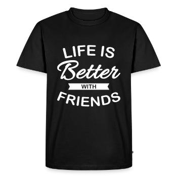 amitié - T-shirt Premium bio Homme - noir - Devant - Nico (187cm)