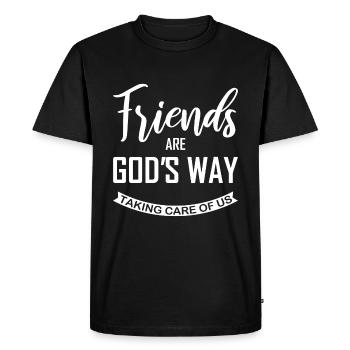 amitié - T-shirt Premium bio Homme - noir - Devant - Nico (187cm)