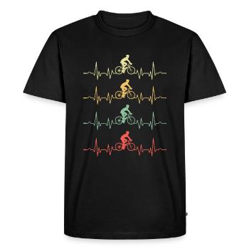 Fréquence cardiaque BIKE - T-shirt Premium bio Homme - noir - Devant - Nico (187cm)