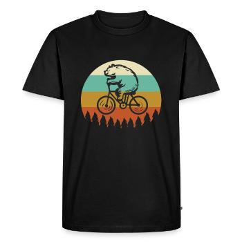 Bike Bear Vintage - Men's Premium Organic T-Shirt - black - Front - Nico (187cm)