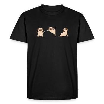 Mops Yoga - T-shirt Premium bio Homme - noir - Devant - Nico (187cm)