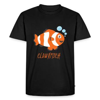 poisson clown - T-shirt Premium bio Homme - noir - Devant - Nico (187cm)