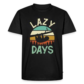 SLOTH LAZY DAYS - Men's Premium Organic T-Shirt - black - Front - Nico (187cm)