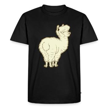 Alpaka Alpaca - Männer Premium Bio T-Shirt - Schwarz - Vorne - Nico (187cm)