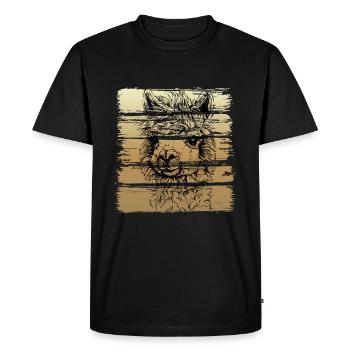 Alpaga alpaga - T-shirt Premium bio Homme - noir - Devant - Nico (187cm)