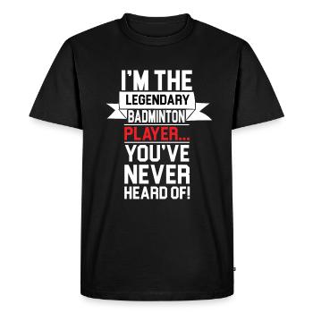 Joueur de badminton légendaire - T-shirt Premium bio Homme - noir - Devant - Nico (187cm)