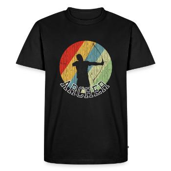Tir à l’arc - T-shirt Premium bio Homme - noir - Devant - Nico (187cm)