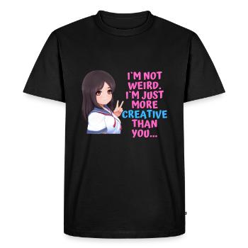Conception drôle disant anime - T-shirt Premium bio Homme - noir - Devant - Nico (187cm)