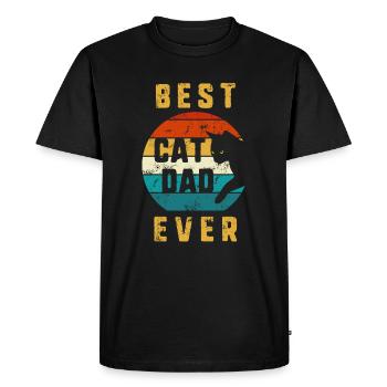 Meilleur chat papa jamais chat vintage papa rétro père d - T-shirt Premium bio Homme - noir - Devant - Nico (187cm)