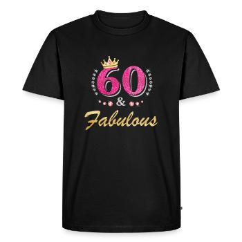 60 ans et 60 ans fabuleux 60 ans - T-shirt Premium bio Homme - noir - Devant - Nico (187cm)