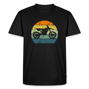 Dirt Bike Motocross Motorcycle Vintage Retro Moto - Men's Premium Organic T-Shirt - black - Front - Nico (187cm)