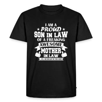 Je suis un beau fils fier d'un mot impressionnant - T-shirt Premium bio Homme - noir - Devant - Nico (187cm)